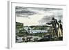 Lewis and Clark Shoot a Grizzly Bear during Their Exploration of Louisiana Territory-null-Framed Giclee Print