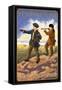 Lewis and Clark, Yellowstone National Park-Lantern Press-Framed Stretched Canvas