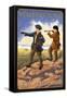 Lewis and Clark, Yellowstone National Park-Lantern Press-Framed Stretched Canvas