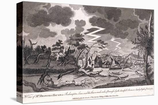 Lewis Brown's House During the Storm on the Night of 15th October, Roehampton, 1780-null-Stretched Canvas