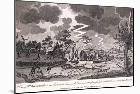 Lewis Brown's House During the Storm on the Night of 15th October, Roehampton, 1780-null-Mounted Giclee Print