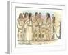 Lewis, Clark, and Sacagawea Meeting a Group of Four Indians in Front of a Mat Lodge-Roger Cooke-Framed Giclee Print