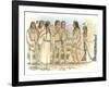 Lewis, Clark, and Sacagawea Meeting a Group of Four Indians in Front of a Mat Lodge-Roger Cooke-Framed Giclee Print