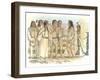 Lewis, Clark, and Sacagawea Meeting a Group of Four Indians in Front of a Mat Lodge-Roger Cooke-Framed Giclee Print