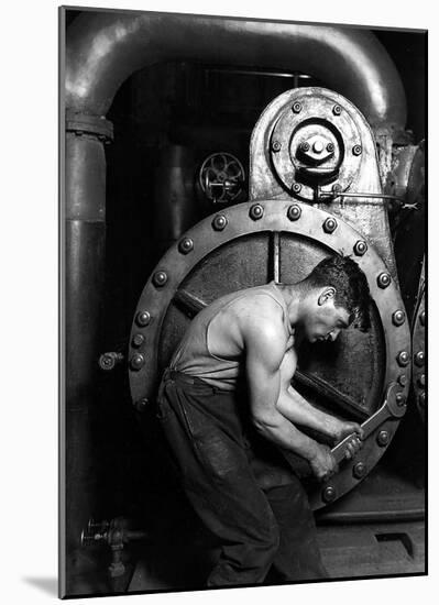 Lewis Hine Powerhouse Mechanic 1920 Archival PhotoPoster-null-Mounted Poster