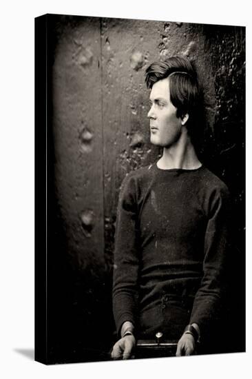 Lewis Powell in Wrist Irons aboard the USS Saugus, 1865 (Photo)-Alexander Gardner-Stretched Canvas