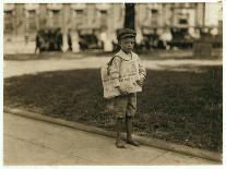 7 Year Old Newsboy Ferris in Mobile, Alabama, 1914-Lewis Wickes Hine-Photographic Print