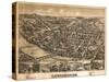 Lewisburg, Pennsylvania - Panoramic Map-Lantern Press-Stretched Canvas