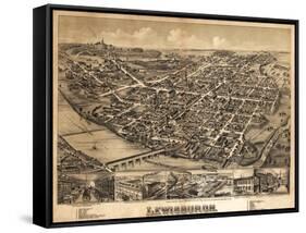 Lewisburg, Pennsylvania - Panoramic Map-Lantern Press-Framed Stretched Canvas