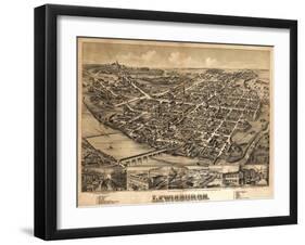 Lewisburg, Pennsylvania - Panoramic Map-Lantern Press-Framed Art Print