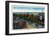 Lewiston, Maine - Aerial View of the Mills and Canal-Lantern Press-Framed Art Print