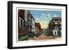 Lewiston, Maine - Lisbon Street View of Town, c.1944-Lantern Press-Framed Art Print