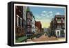 Lewiston, Maine - Lisbon Street View of Town, c.1944-Lantern Press-Framed Stretched Canvas