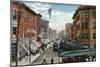 Lewiston, Maine, View of Lisbon Street from Main Street-Lantern Press-Mounted Art Print