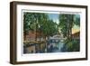 Lewiston, Maine - View of Mills Along the Canal-Lantern Press-Framed Art Print