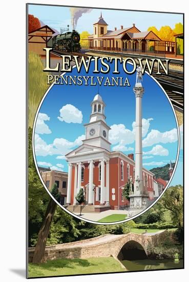 Lewistown, Pennsylvania - Montage Scenes-Lantern Press-Mounted Art Print