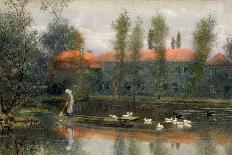 The Pond of William Morris Works at Merton Abbey-Lexden L. Pocock-Stretched Canvas