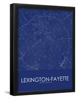 Lexington-Fayette, United States of America Blue Map-null-Framed Poster