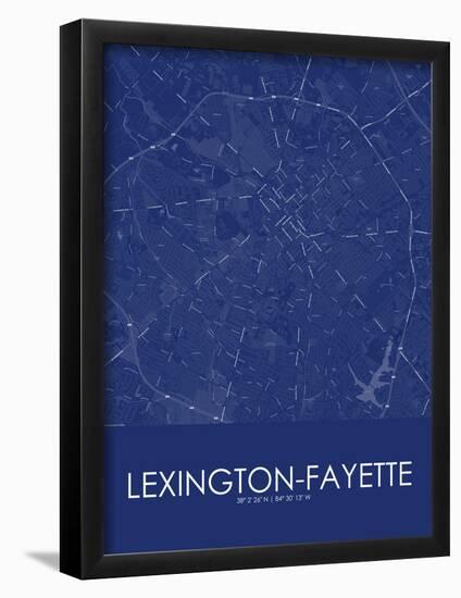 Lexington-Fayette, United States of America Blue Map-null-Framed Poster