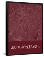 Lexington-Fayette, United States of America Red Map-null-Framed Poster