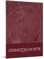 Lexington-Fayette, United States of America Red Map-null-Mounted Poster