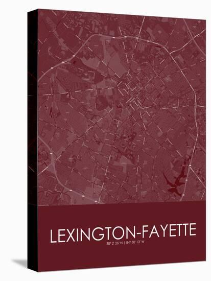 Lexington-Fayette, United States of America Red Map-null-Stretched Canvas