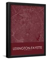 Lexington-Fayette, United States of America Red Map-null-Framed Poster