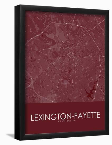 Lexington-Fayette, United States of America Red Map-null-Framed Poster