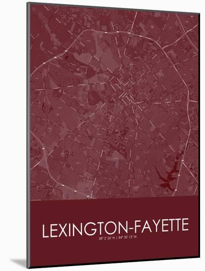 Lexington-Fayette, United States of America Red Map-null-Mounted Poster