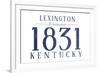 Lexington, Kentucky - Established Date (Blue)-Lantern Press-Framed Art Print