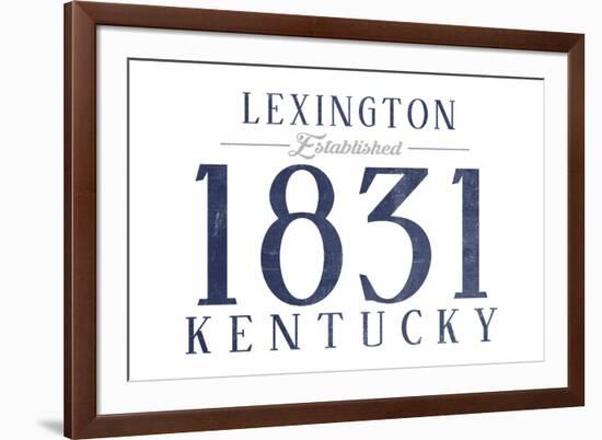 Lexington, Kentucky - Established Date (Blue)-Lantern Press-Framed Art Print
