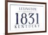 Lexington, Kentucky - Established Date (Blue)-Lantern Press-Framed Art Print