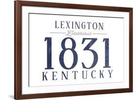 Lexington, Kentucky - Established Date (Blue)-Lantern Press-Framed Art Print