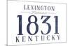 Lexington, Kentucky - Established Date (Blue)-Lantern Press-Mounted Art Print