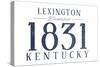 Lexington, Kentucky - Established Date (Blue)-Lantern Press-Stretched Canvas