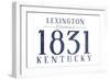 Lexington, Kentucky - Established Date (Blue)-Lantern Press-Framed Art Print