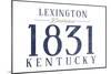 Lexington, Kentucky - Established Date (Blue)-Lantern Press-Mounted Art Print