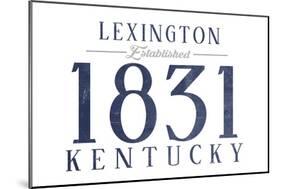 Lexington, Kentucky - Established Date (Blue)-Lantern Press-Mounted Art Print