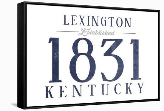 Lexington, Kentucky - Established Date (Blue)-Lantern Press-Framed Stretched Canvas