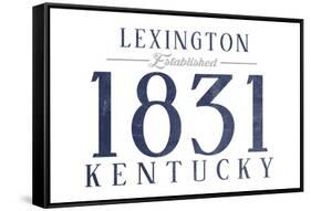 Lexington, Kentucky - Established Date (Blue)-Lantern Press-Framed Stretched Canvas