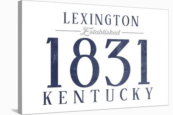 Lexington, Kentucky - Established Date (Blue)-Lantern Press-Stretched Canvas