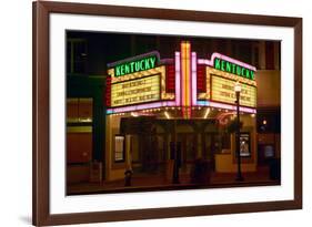 Lexington Kentucky neon marquee sign for movie theater saying Kentucky-null-Framed Photographic Print