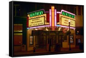 Lexington Kentucky neon marquee sign for movie theater saying Kentucky-null-Framed Stretched Canvas