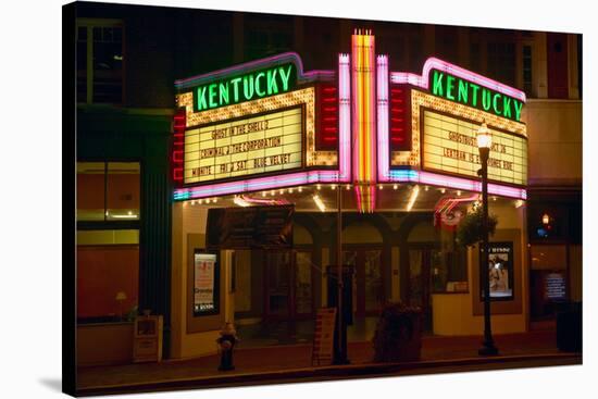Lexington Kentucky neon marquee sign for movie theater saying Kentucky-null-Stretched Canvas