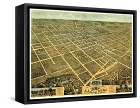 Lexington, Kentucky - Panoramic Map-Lantern Press-Framed Stretched Canvas