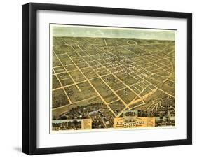 Lexington, Kentucky - Panoramic Map-Lantern Press-Framed Art Print