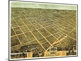 Lexington, Kentucky - Panoramic Map-Lantern Press-Mounted Art Print