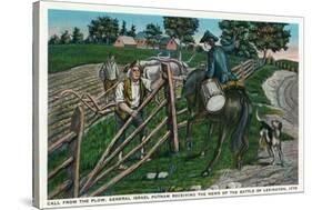 Lexington, MA - Paul Revere Informing Gen. Israel Putnam of the Battle-Lantern Press-Stretched Canvas