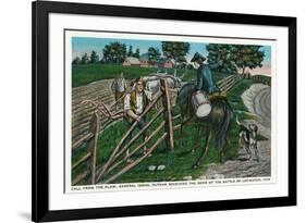 Lexington, MA - Paul Revere Informing Gen. Israel Putnam of the Battle-Lantern Press-Framed Premium Giclee Print