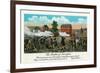 Lexington, MA - Representation of the Battle of Lexington, Capt. Parker Quote-Lantern Press-Framed Art Print